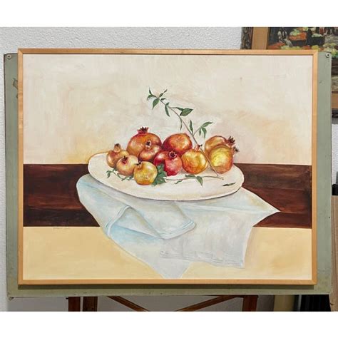 Early 21st Century Folk Art Naive Still Life Oil Painting Of