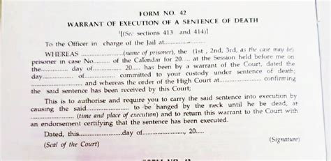 READ: Text of Black Warrant that sends death row convicts to gallows