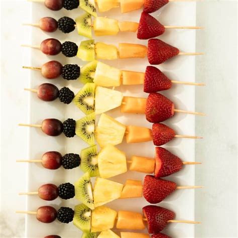 Fruit Kabobs Rainbow Fruit Kabobs For Kids Perfect For Parties