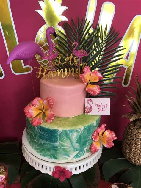 Aloha With Gold Pineapples Flamingos Birthday Party Ideas Photo 28