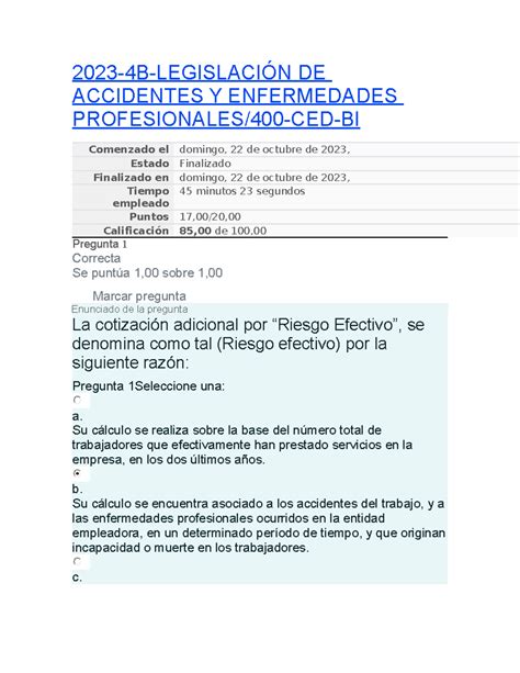 Prueba Legislacion B Legislaci N De Accidentes Y