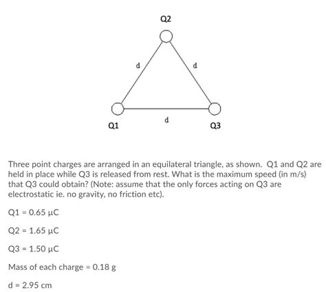 Solved Q2 D D D Q1 Q3 Three Point Charges Are Arranged In An