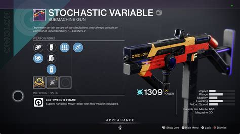 Destiny Stochastic Variable God Rolls And How To Get It