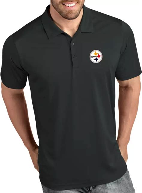 Antigua Men S Pittsburgh Steelers Tribute Grey Polo Dick S Sporting Goods