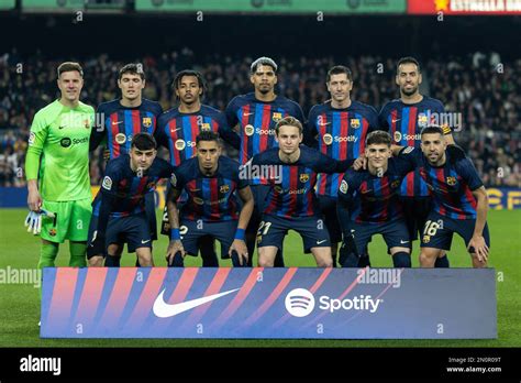 Fc Barcelona Line Up Pose During The Liga Match Between Fc Barcelona