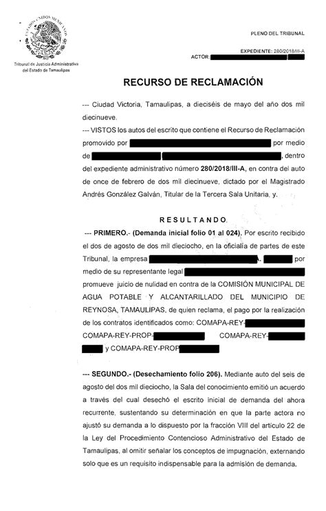 2019 0701135736 JWn Sentencia Emitida Por El Tribunal De Justicia