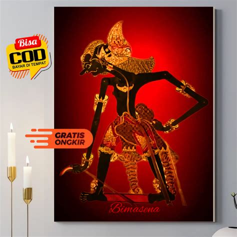 Jual Poster Wayang Kulit Bimasena Untuk Hiasan Dinding Atau Wall Dekor