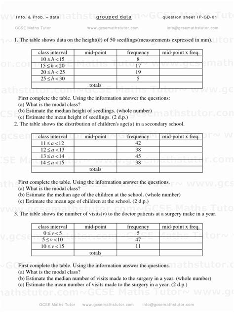 50 Measure Of Central Tendency Worksheet