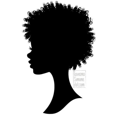 Black Woman Afro Silhouette Clip Art And Three Parts