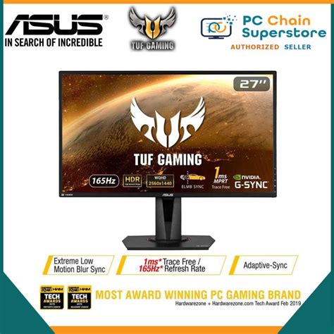 Asus Tuf Gaming Vg27aq Hdr Gaming Monitor 27 Inch Wqhd 1440p 2560x1440 Ips 165hz