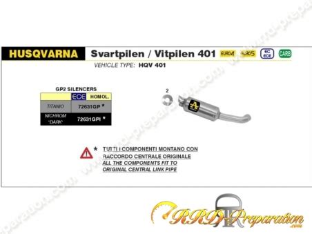 Silencieux d échappement GP2 ARROW pour HUSQVARNA SVARTPILEN VITPILEN