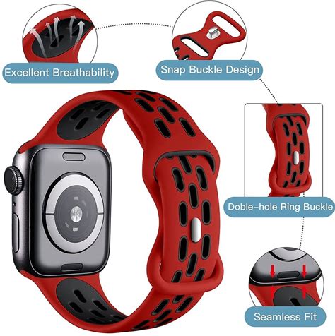 Apple Watch Armband Sport Rot Schwarz Smartwatcharmbaender De