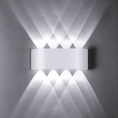 ZIKEY 8W LED Wall Light Cool White 6000K Waterproof Up Down Wall Lamp