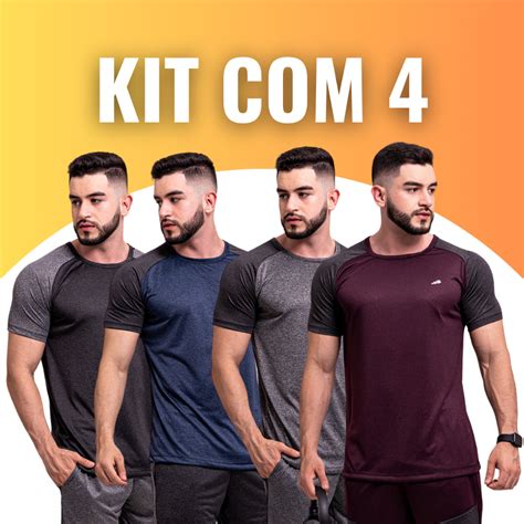 Kit Camiseta Masculina Camisa Manga Curta Dry Fit Masculino Blusa