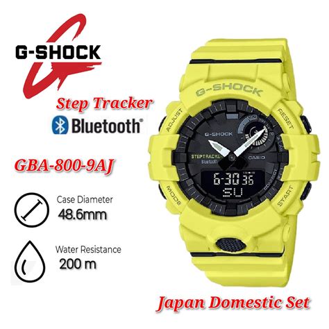 Japan Set Casio G Shock Gba 800 9aj G Squad Bluetooth Step Tracker Analog Digital Resin Band