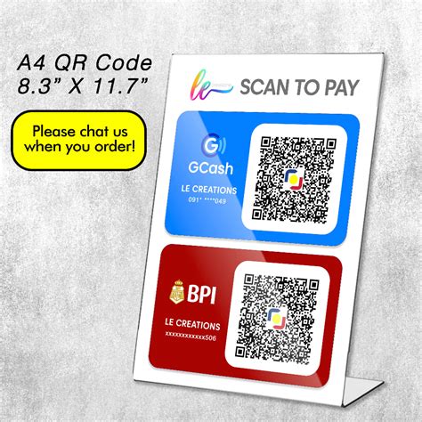 A Qr Code Standee Acrylic Waterproof Elegant In X In Gcash Maya