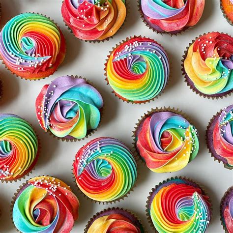 Rainbow Cupcakes Bright Colorful Artofit