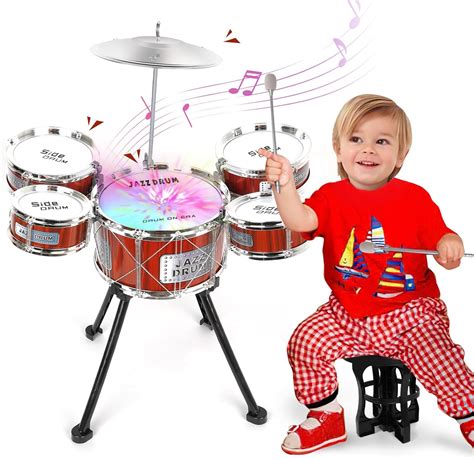 Shayson Kit de Batterie pour Enfants avec lumières Batterie Enfant