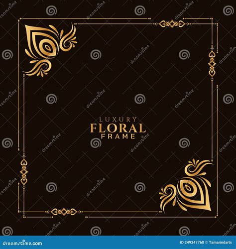 Elegant Stylish Golden Floral Frame Background Stock Vector