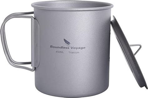 Boundless Voyage Titanium Cup With Lid Outdoor Camping Ultralight Water