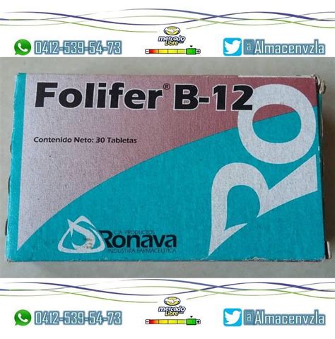 Sulfato Ferroso Acido Folico Vitamina B12 Folifer B12 30 53 OFF