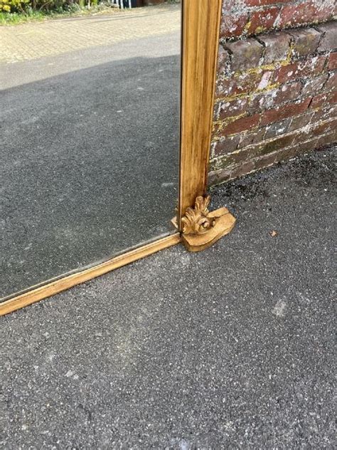 A Stunning Large Antique English Th Century Carved Wood Gilt Shaped