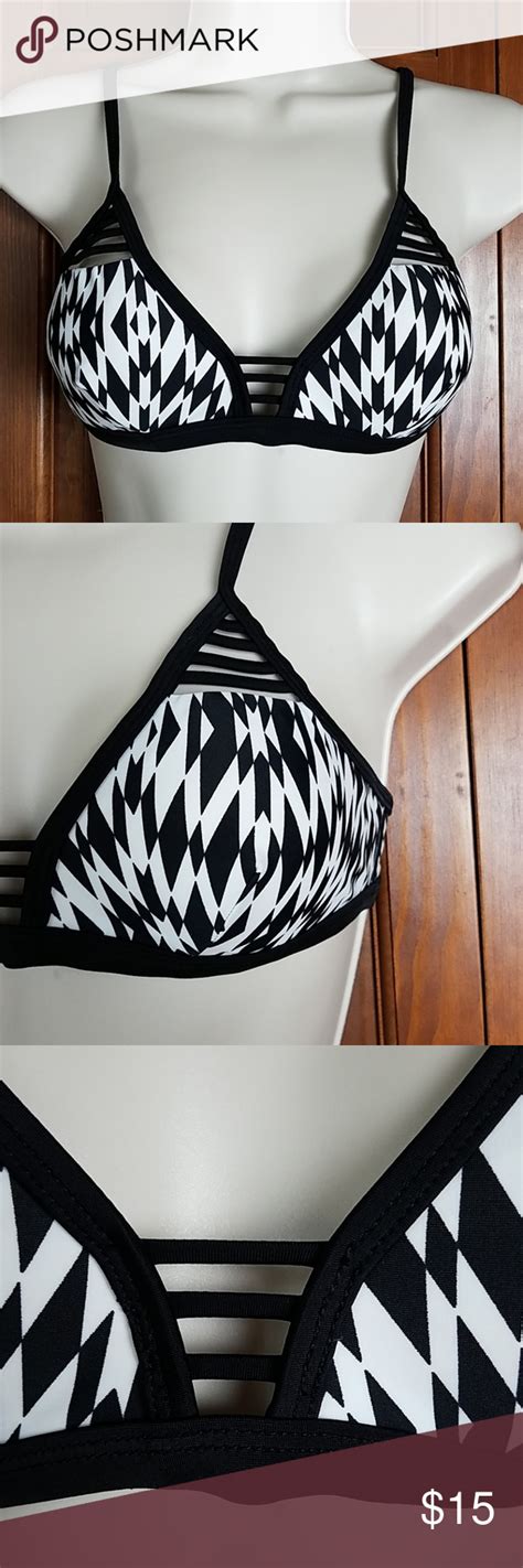 5 25 Xhilaration Black And White Bikini Top Black And White Bikini