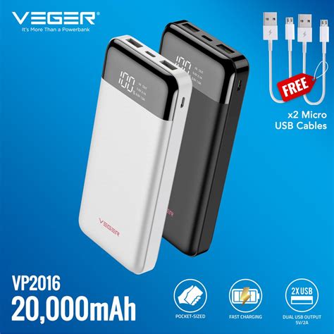 VEGER Buy 1 Take 1 20000mAh Power Bank Original Fast Charger With LED