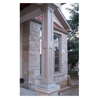 Recessed Paneled Exterior Pvc Column Wraps Traditional House