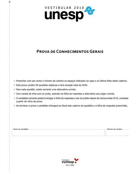 Pdf Prova De Conhecimentos Gerais Curso Objetivo€¦ · Prova De