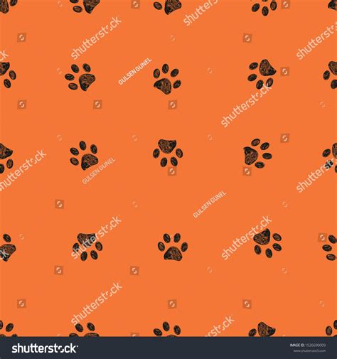 Orange Paw Print Wallpaper