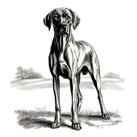 Dibujos Hiperrealistas De Perros En Blanco Y Negro Foto Premium