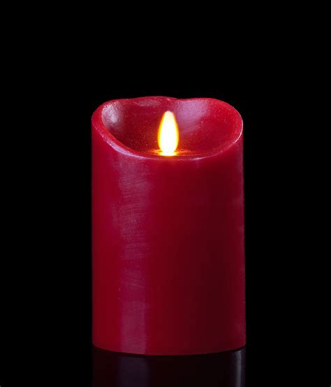 Burgundy/Red Flameless Candle - Battery Operated - 9" Luminara