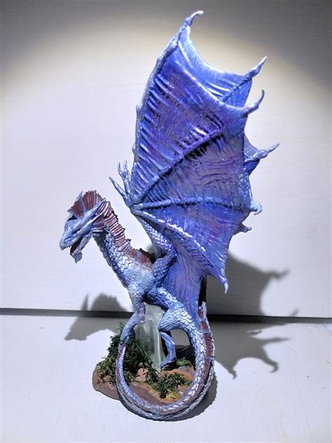 MINIATURE Silver Prismatic Dragon Painted Dungeons & - Etsy