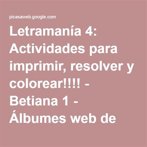 Letraman A Actividades Para Imprimir Resolver Y Colorear