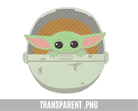 Baby Yoda Clip Art Transparent Png Baby Yoda Cute Alien Etsy