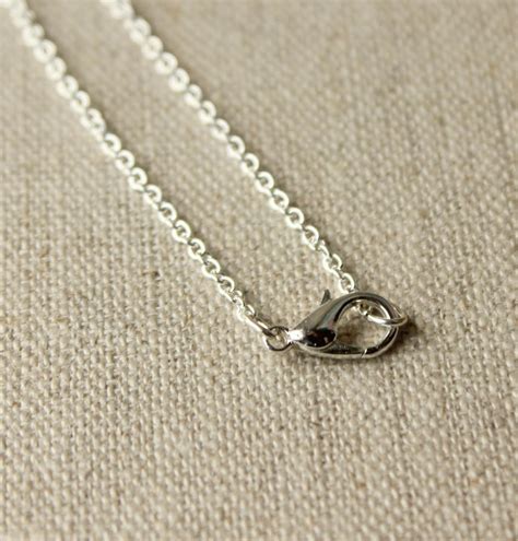 56cm Thin Silver Chain Necklace Plated Bright Silver Over Etsy