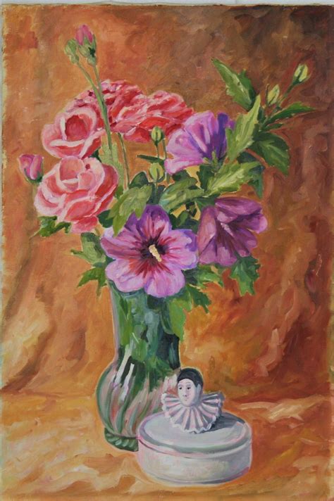 Vaso Di Rose E Viole Un Quadro Al Giorno