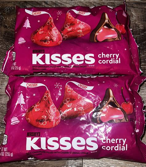 Hershey S Kisses ~ Cherry Cordial Milk Chocolate Candy 9 Oz 09 2024 ~ 2 Bags Luce Coffee Roasters