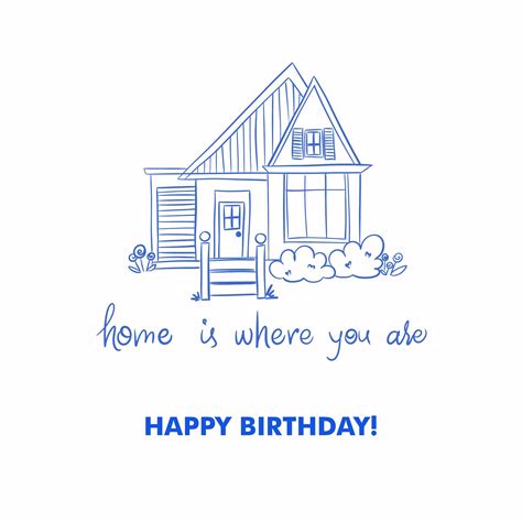 Happy Birthday Blue House Confetti Exploding Greetings Card Boomf