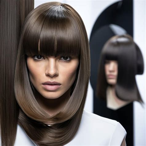 Hairstyle Bangs Long Hair 2024 Trends Premium Ai Generated Image