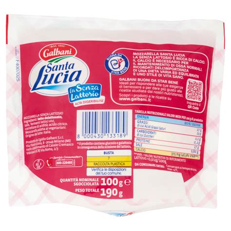 Galbani Santa Lucia Mozzarella Senza Lattosio G Carrefour