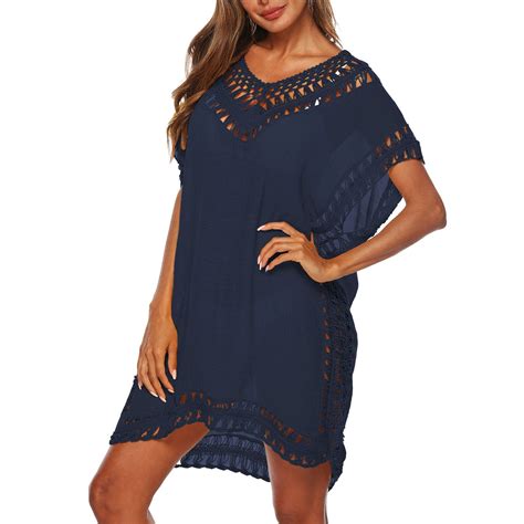 Qwang Women Summer Swimsuit Beach Bikini Cover Up Loose Plus Size Crochet Cover Ups Walmart