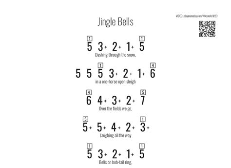 Jingle Bells Numbered Notes Learn To Play In One Day Piano Guitar