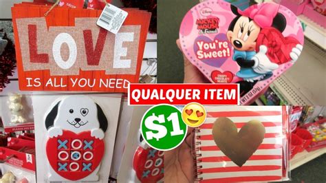 DOLLAR TREE QUALQUER COISA 1 DÓLAR SETOR VALENTINES DAY YouTube