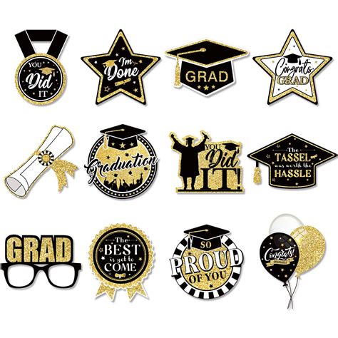 48 Pack 2022 Graduation Cutouts Congrats Grad Cap Stars Shaped