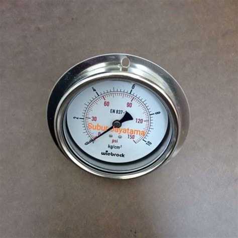 Promo Pressure Gauge Payung Stainless 4 Inchi 10 Bar 150 Psi Diskon