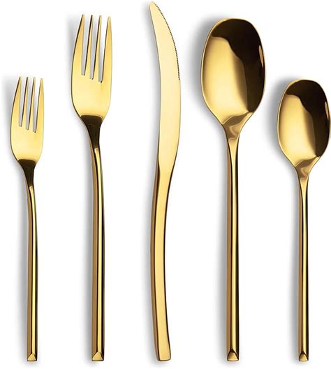 Amazon Lemeya Piece Unique Gold Silverware Set Stainless Steel