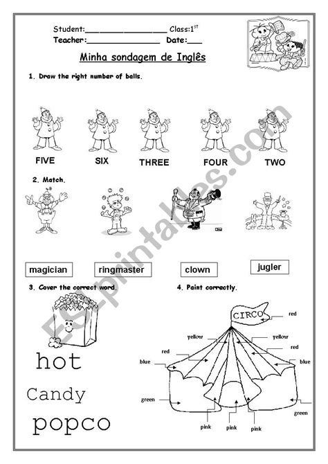 Circus Esl Worksheet By Piedade Santana