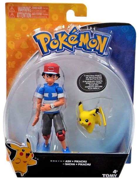 Pokemon Ash Pikachu Action Figure Striped Shirt TOMY, Inc. - ToyWiz